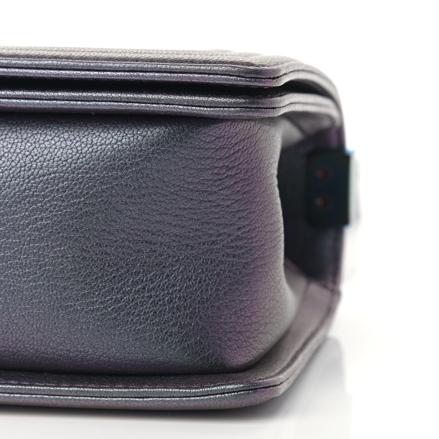 Iridescent Goatskin Quilted Medium Boy Flap Purple