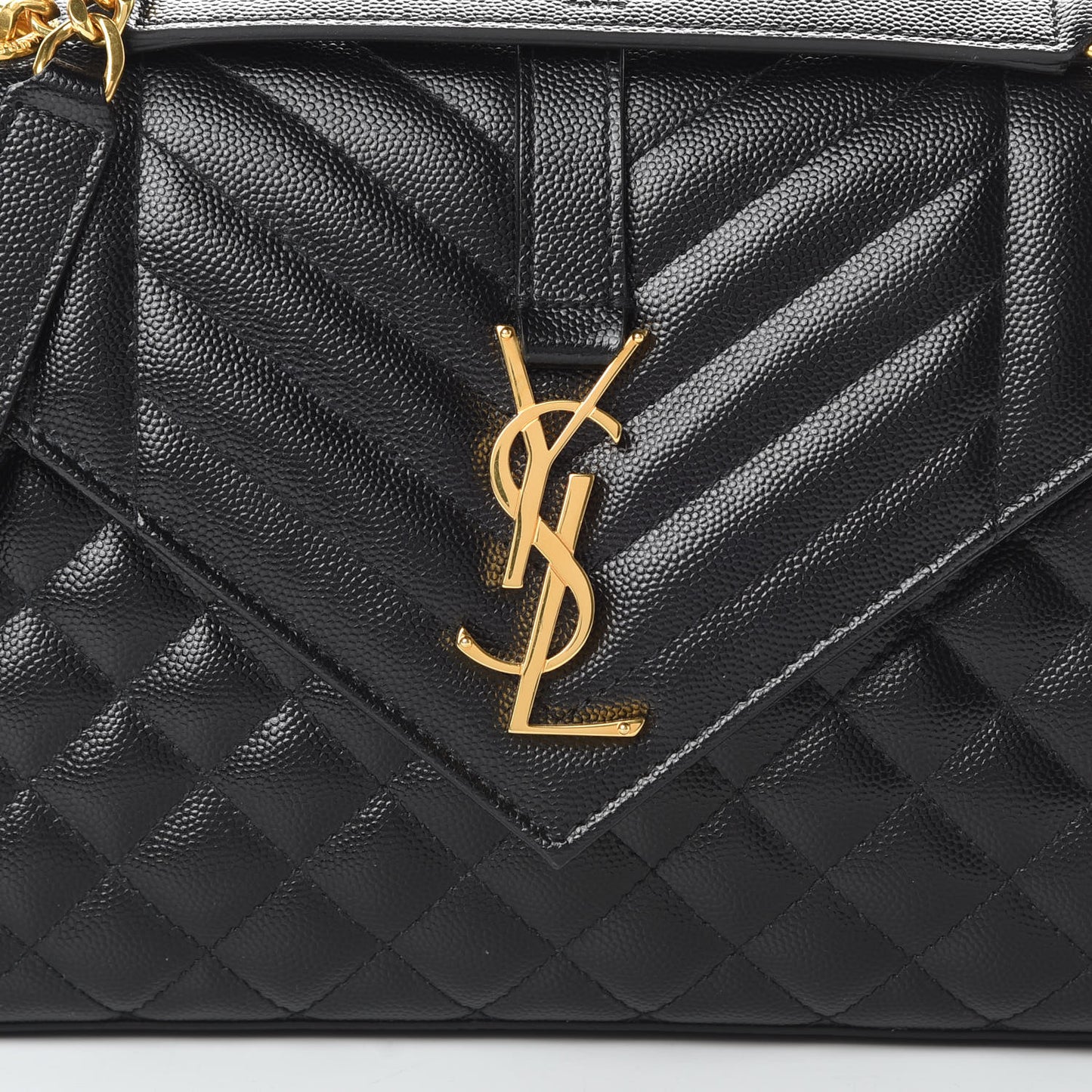 Grain De Poudre Textured Mixed Matelasse Triquilt Medium Monogram Satchel Black