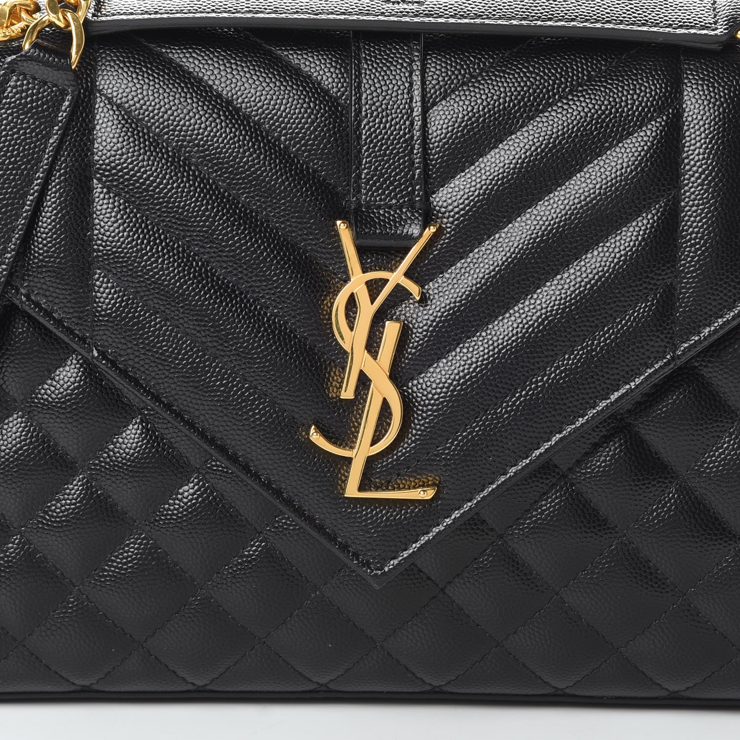 Saint Laurent Grain De Poudre Textured Mixed Matelasse Triquilt Medium Monogram Satchel Black 9 of 11