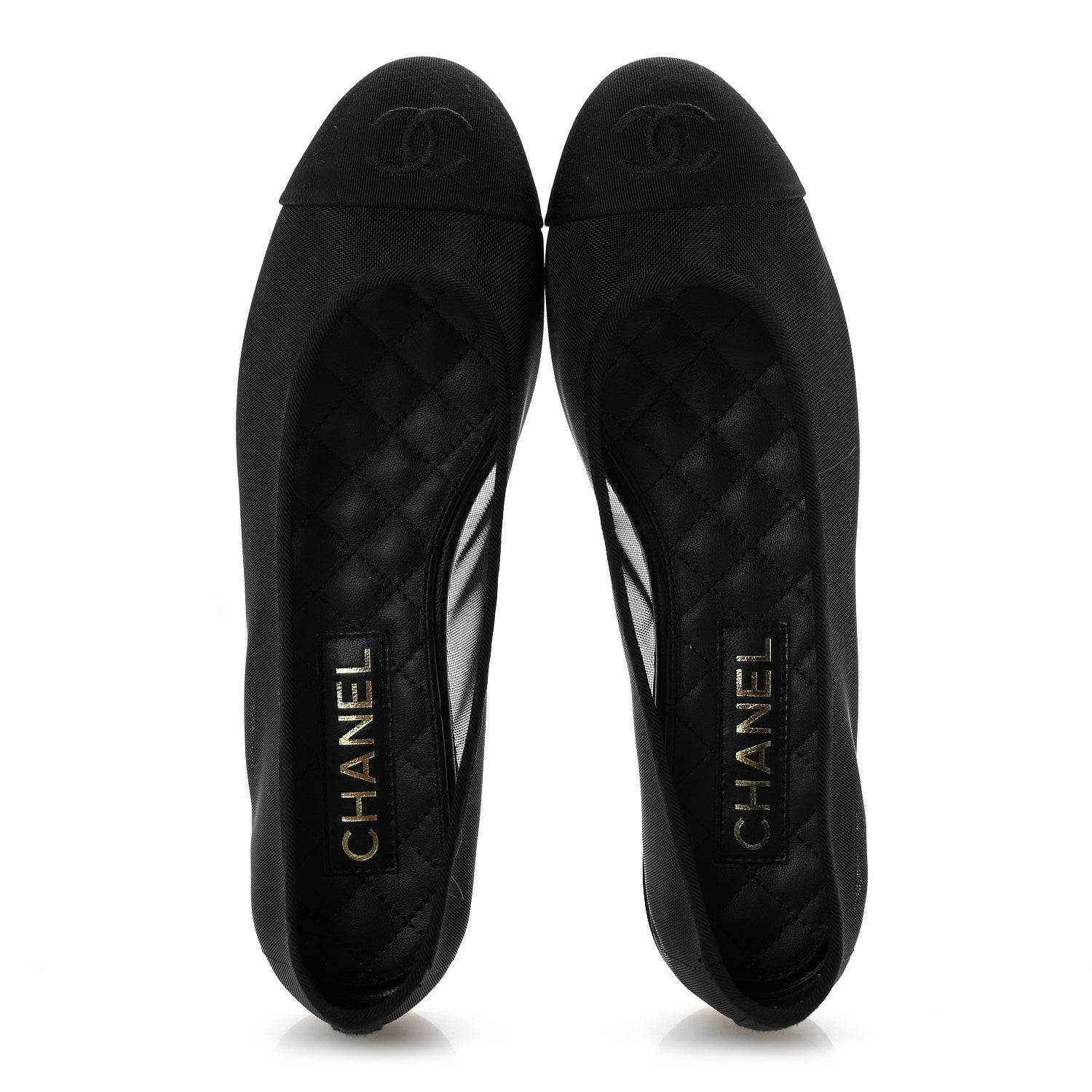Chanel Mesh CC Ballerina Flats 38.5 Black 2 of 10