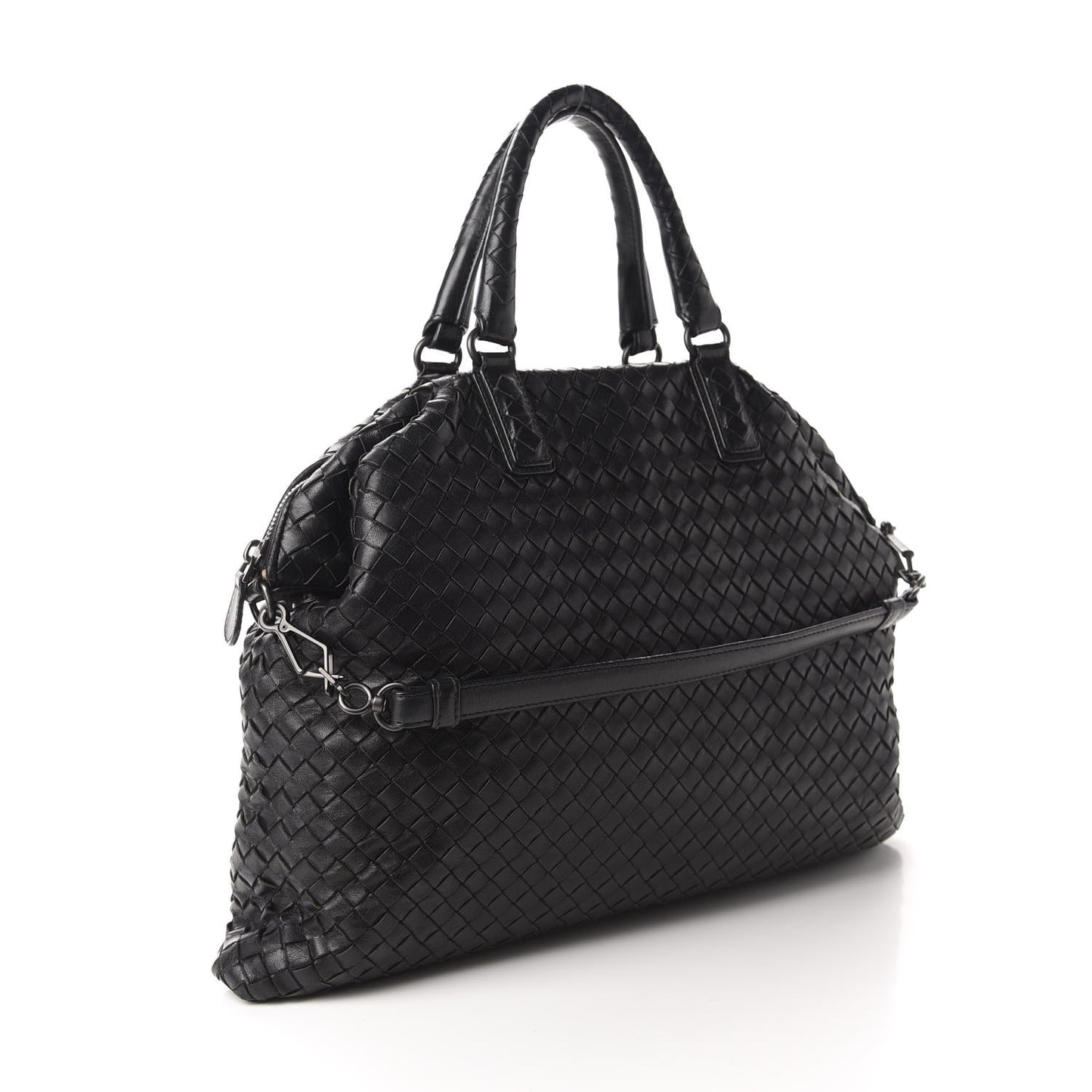 Nappa Intrecciato Medium Convertible Tote Black