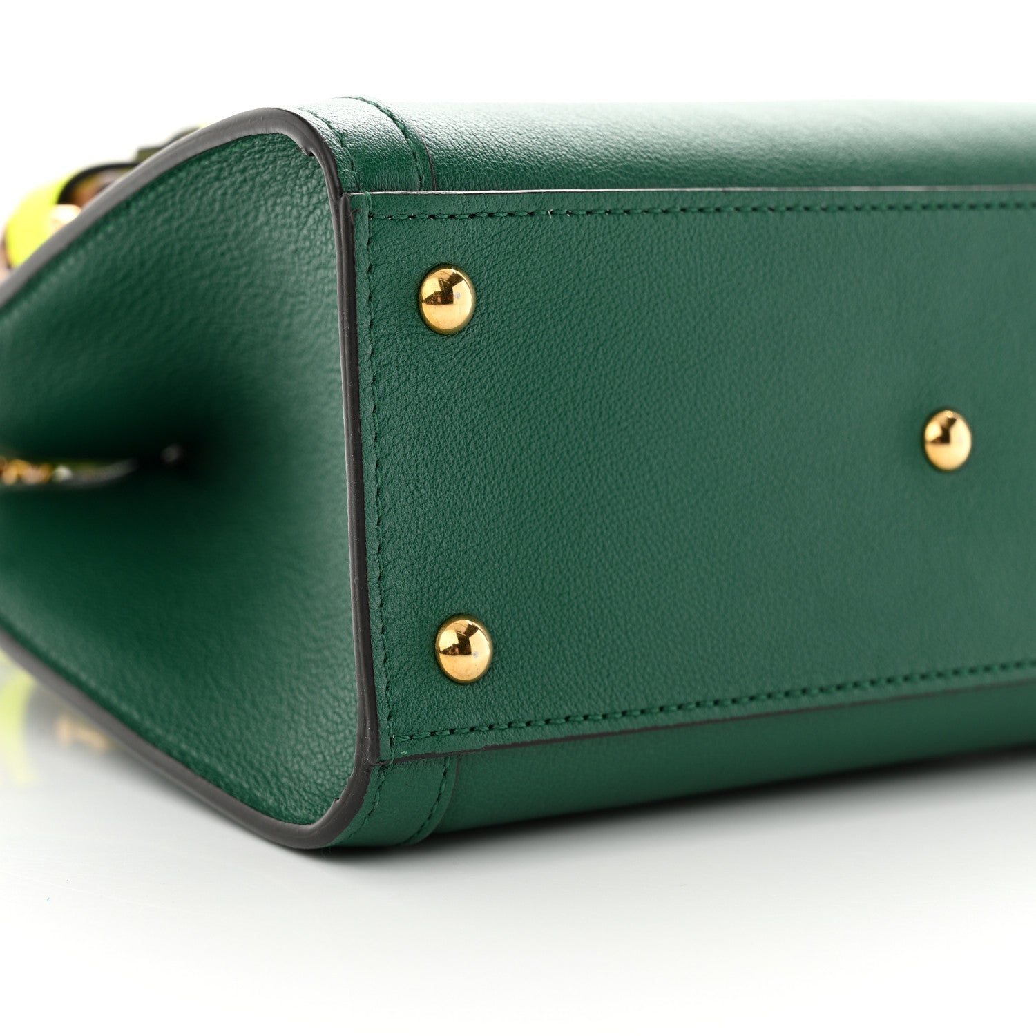 Gucci Wonka Grain Calfskin Mini Diana Tote Bag Green Yellow Fluo 8 of 11