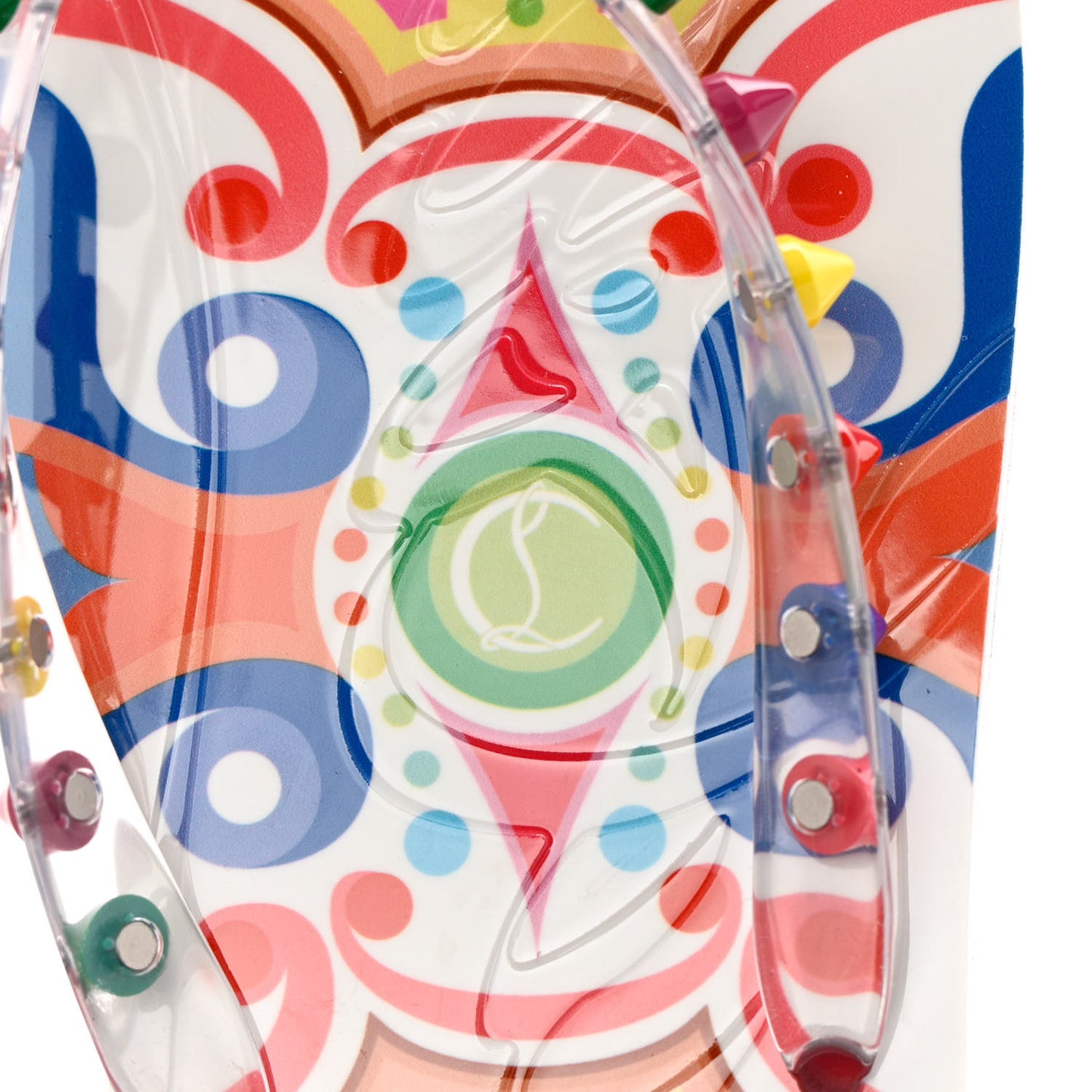 Rubber Spike Bengale Loubi Donna Flip Flop 40 White Multicolor