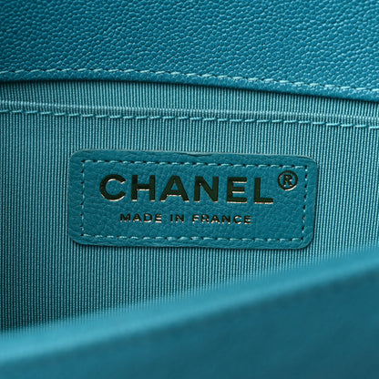 Chanel Caviar Quilted Small Boy Flap Turquoise 6 of 11