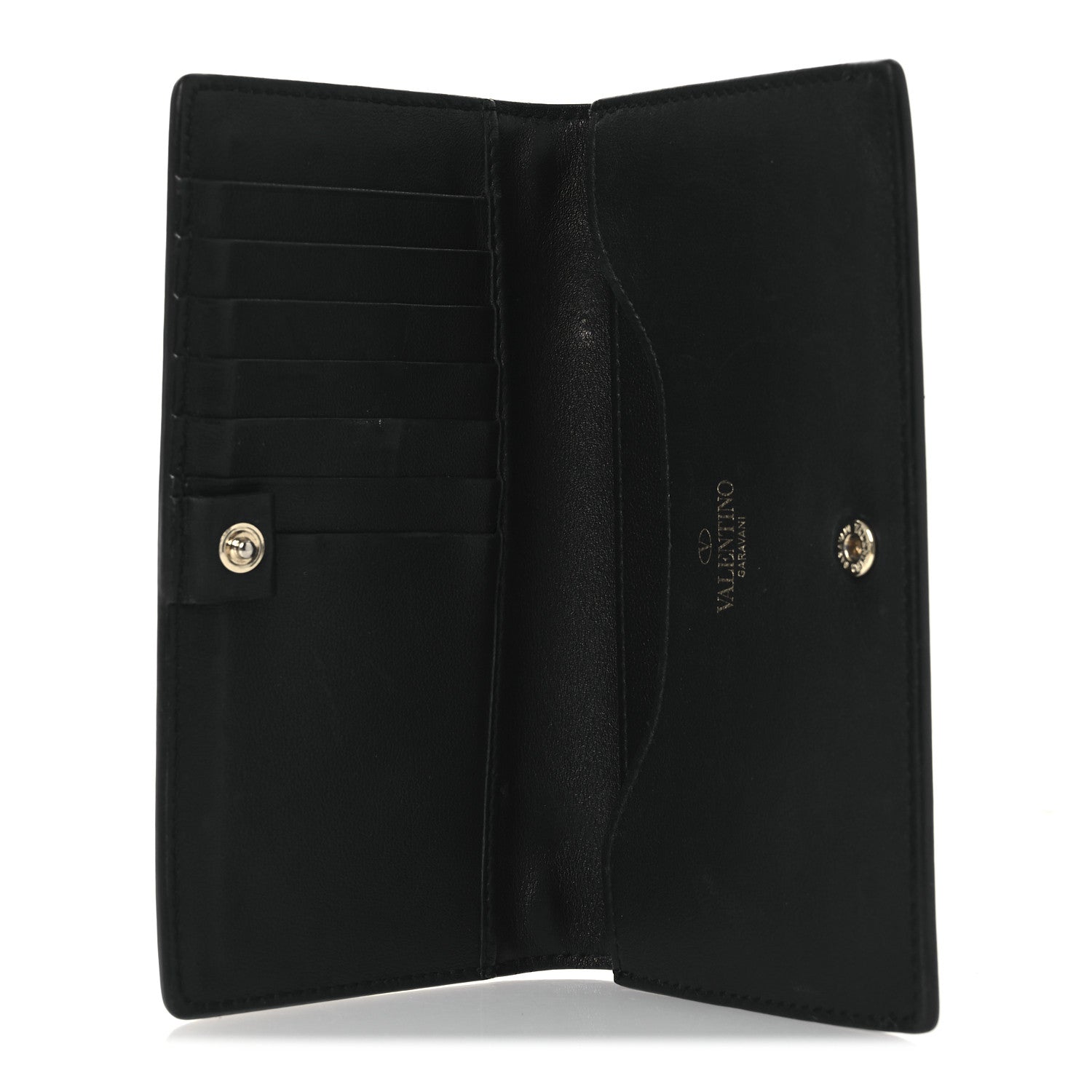 Valentino Garavani Calfskin Rockstud Bi-Fold Organizer Wallet Black 5 of 9