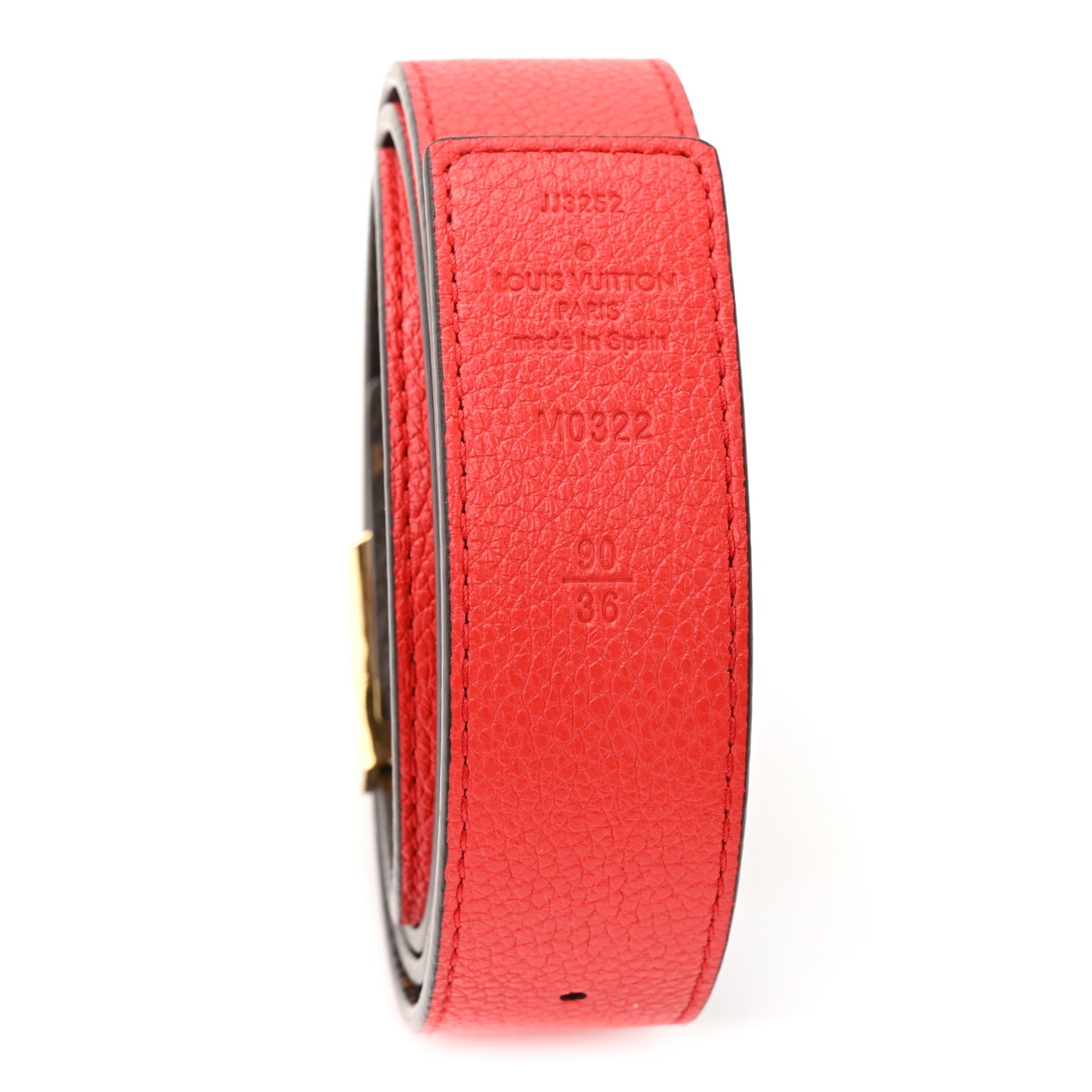 Monogram 30mm LV Initiales Reversible Belt 90 36 Coquelicot