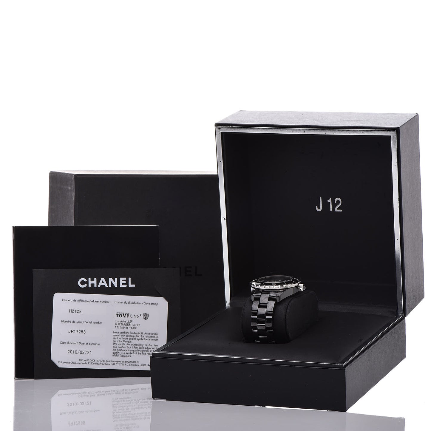 Stainless Steel Ceramic Diamond Dial 33mm J12 Quartz Watch Black