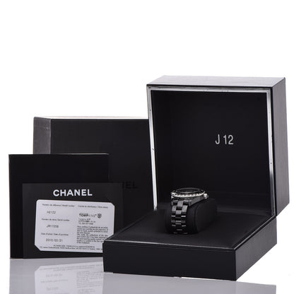 Chanel Stainless Steel Ceramic Diamond Dial 33mm J12 Quartz Watch Black 7 of 7