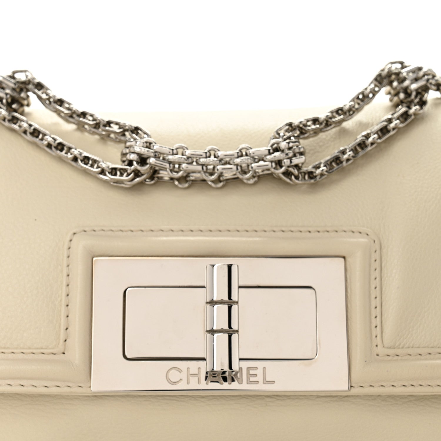 Chanel Calfskin Mademoiselle Lock Bijoux Chain Flap White 8 of 14
