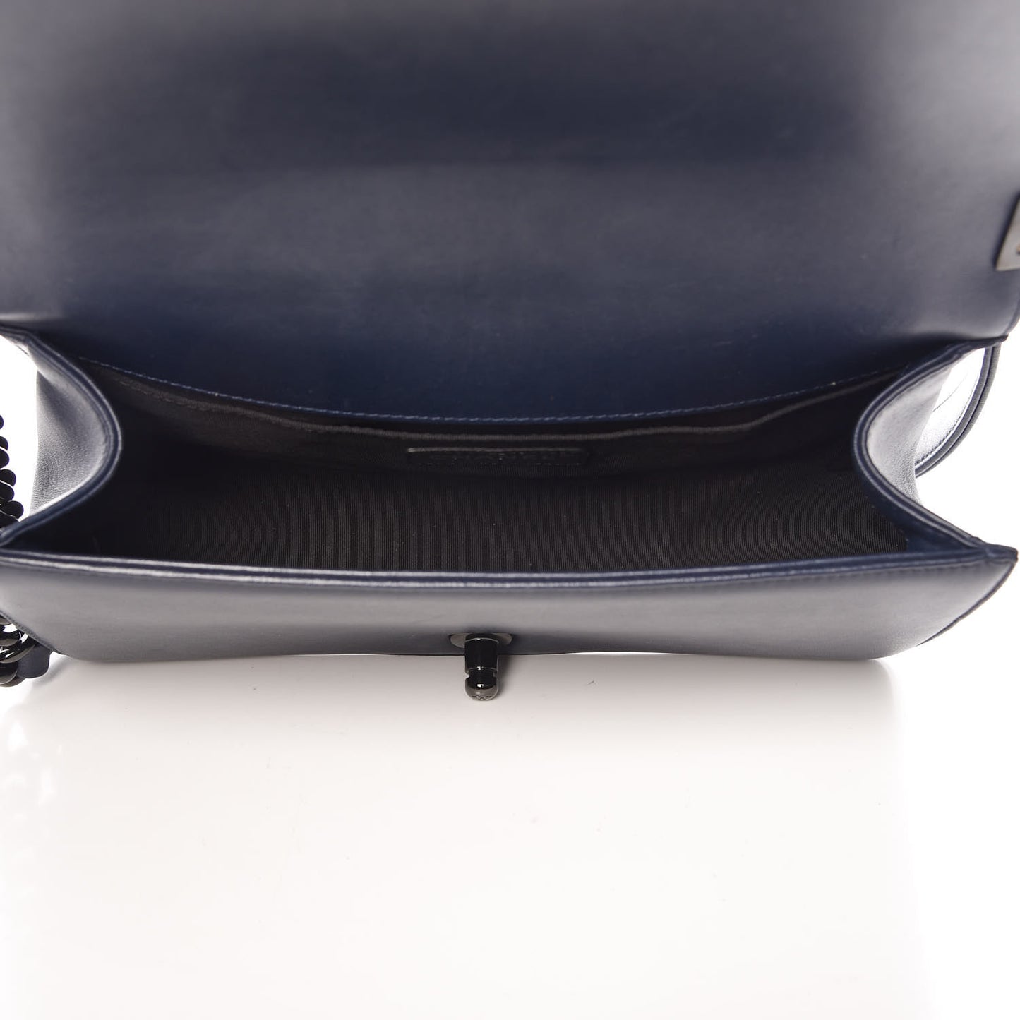 Calfskin Medium Bi-Color Boy Flap Black Dark Navy