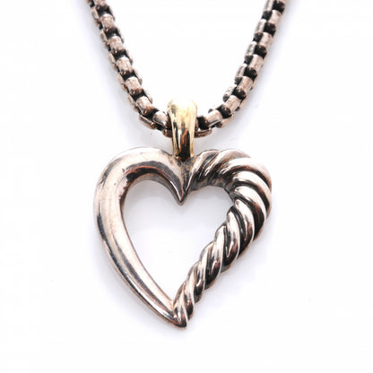 David Yurman Sterling Silver 14k Cable Heart Necklace 4 of 10
