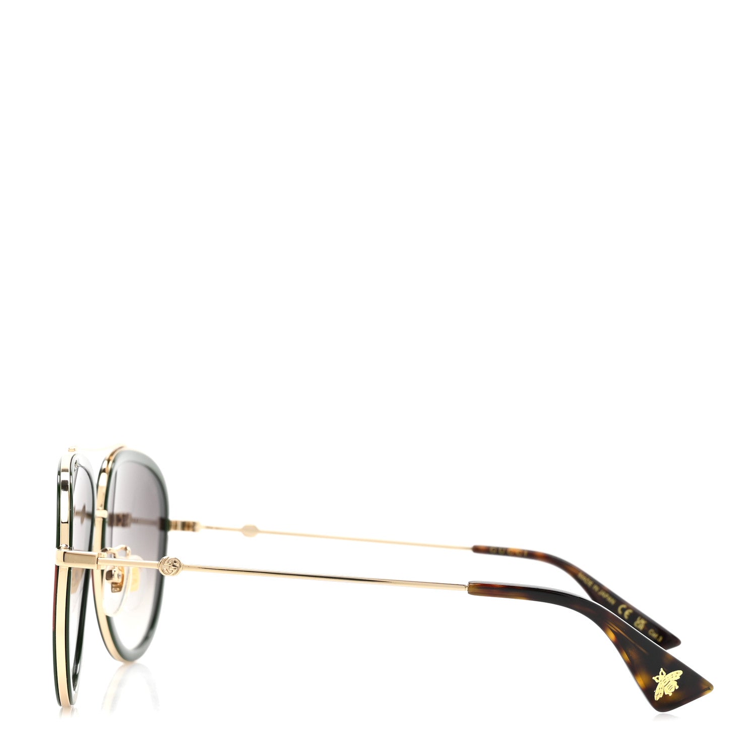 Gucci Web Aviator Sunglasses GG0062S Green Red 3 of 8