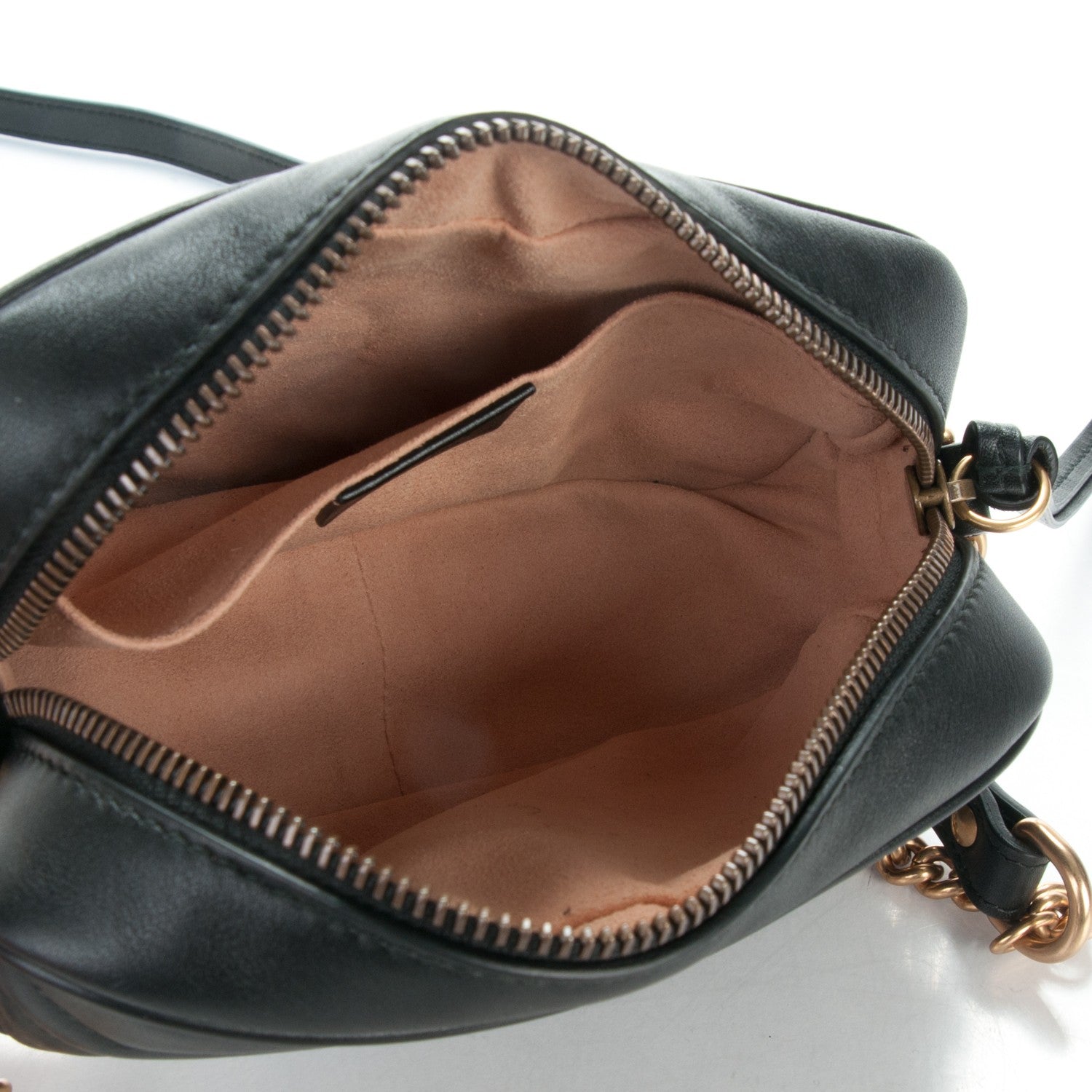 Gucci Calfskin Matelasse Mini GG Marmont Chain Shoulder Bag Black 5 of 7