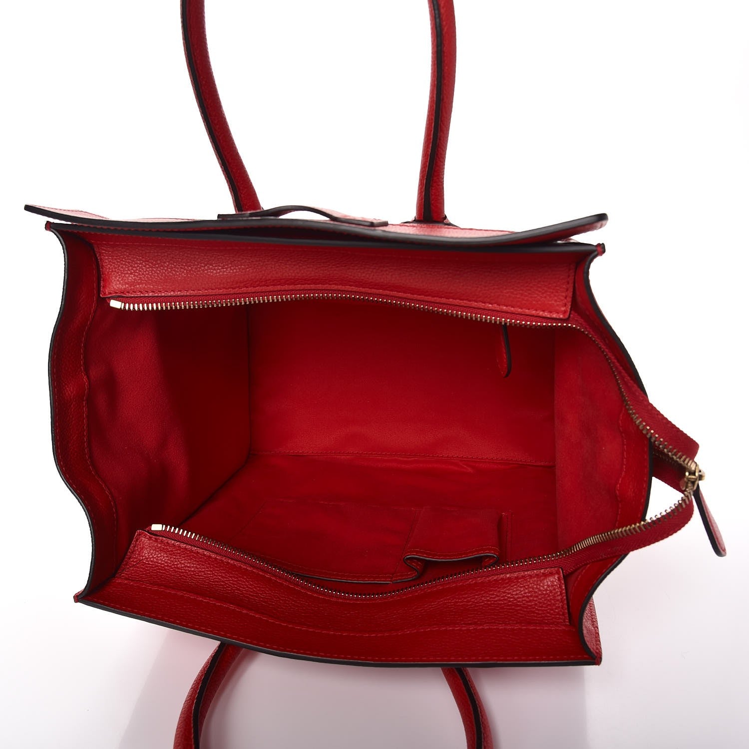 Celine Drummed Calfskin Mini Luggage Coquelicot 5 of 8