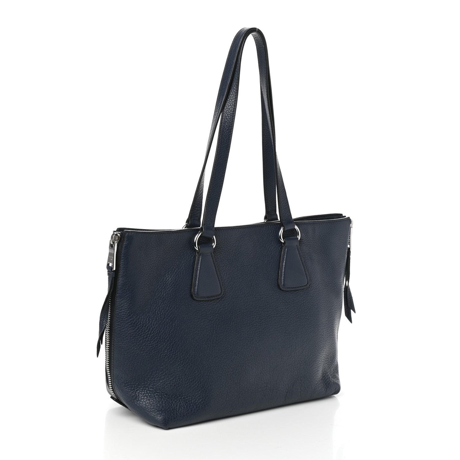 Prada Vitello Phenix Top Handle Bag Baltico 788937 – FASHIONPHILE