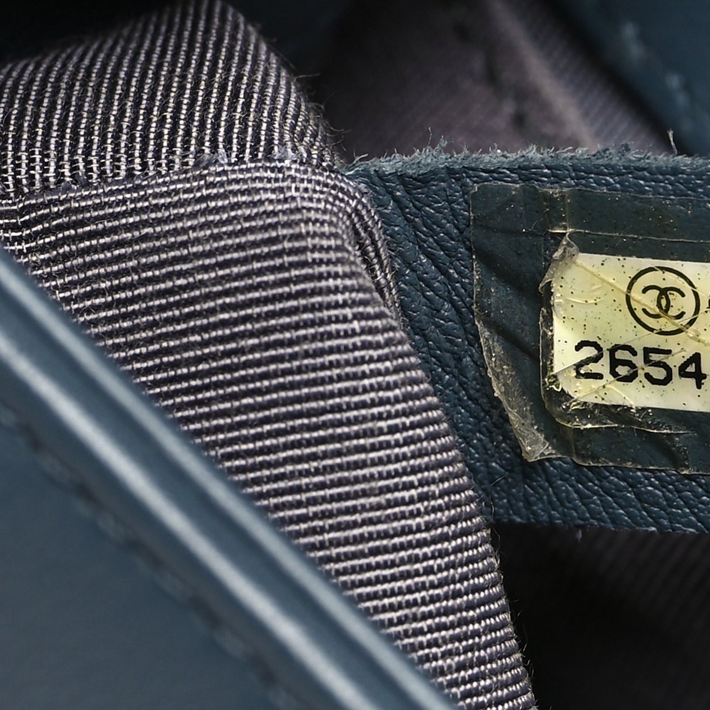 Calfskin Chevron Quilted Small Boy Flap Blue