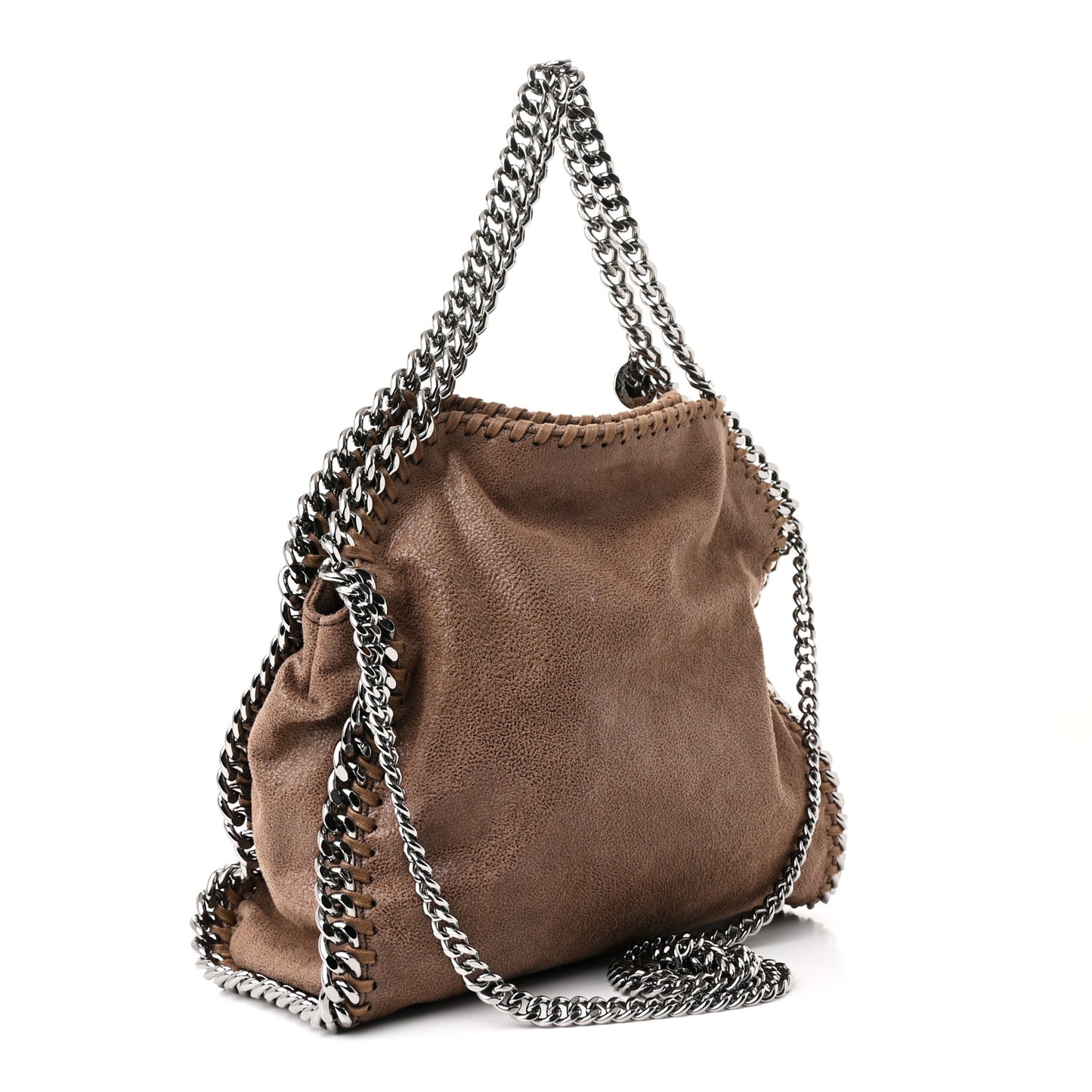Shaggy Deer Mini Falabella Fold Over Tote Brown