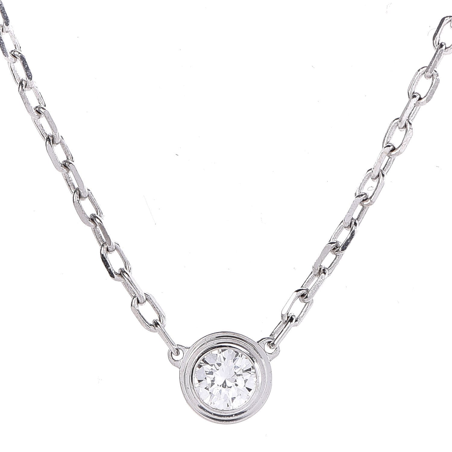 Cartier 18K White Gold Diamond SM D'Amour Pendant Necklace 4 of 6