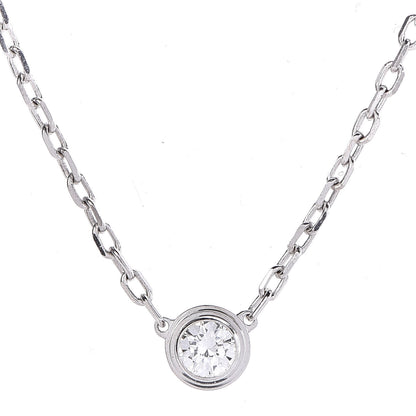 Cartier 18K White Gold Diamond SM D'Amour Pendant Necklace 4 of 6