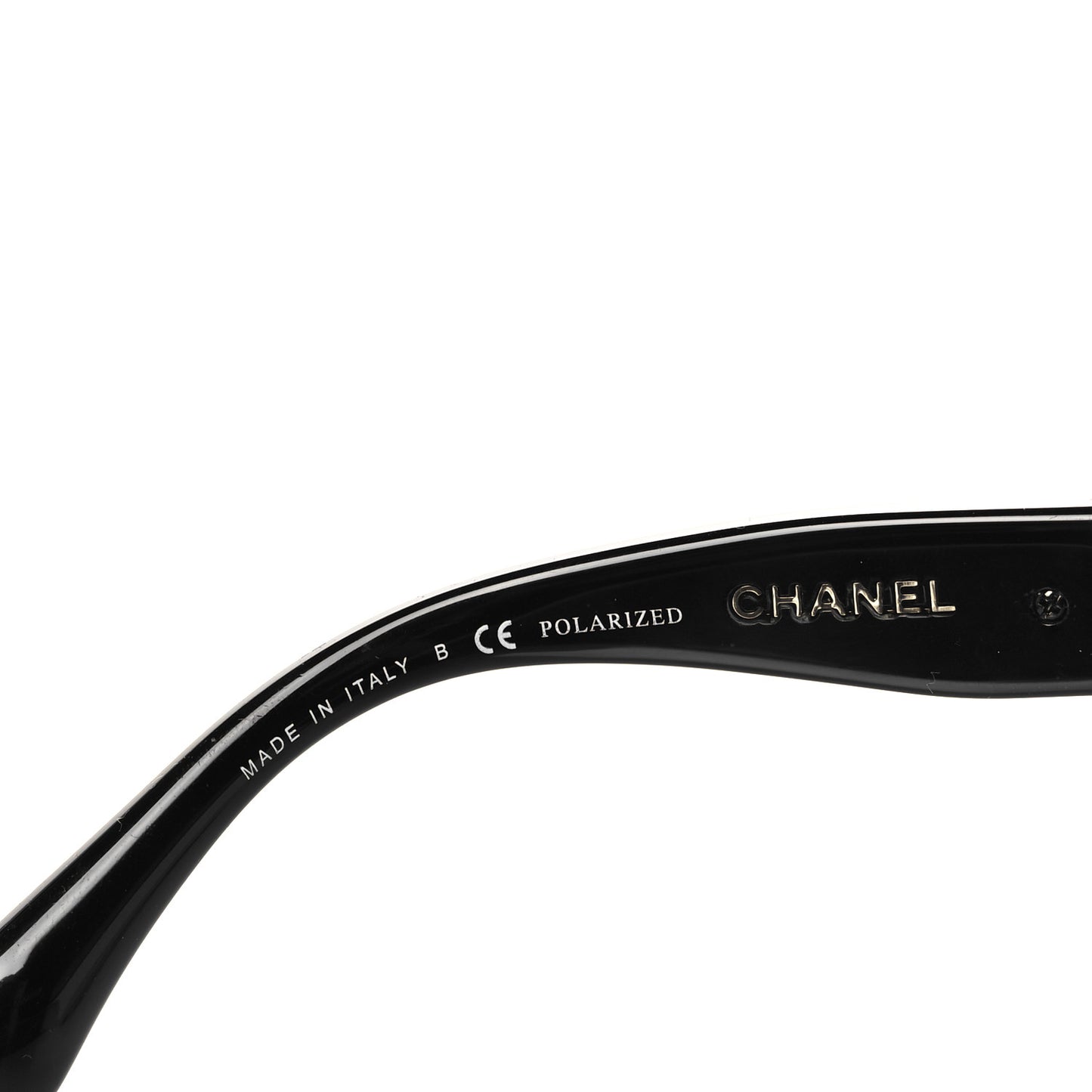 Acetate Metal Polarized Chain Square Sunglasses 5305 Black