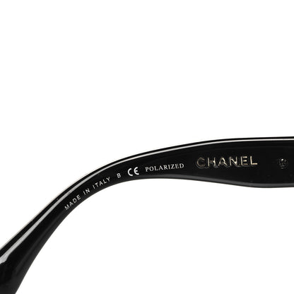 Chanel Acetate Metal Polarized Chain Square Sunglasses 5305 Black 6 of 9