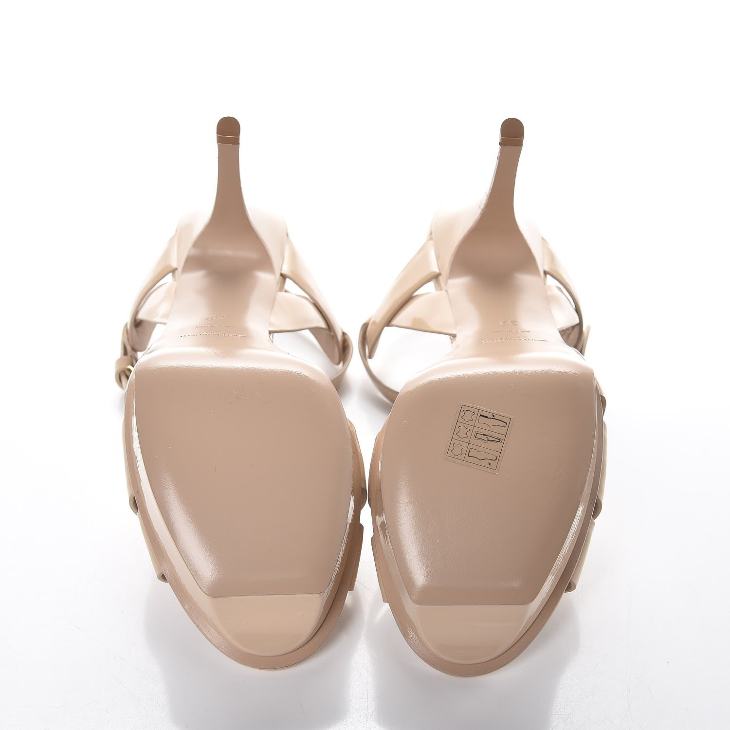 Saint Laurent Patent Tribute 75 Platform Sandals 39 Nude Powder 5 of 9