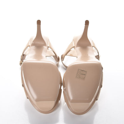 Saint Laurent Patent Tribute 75 Platform Sandals 39 Nude Powder 5 of 9