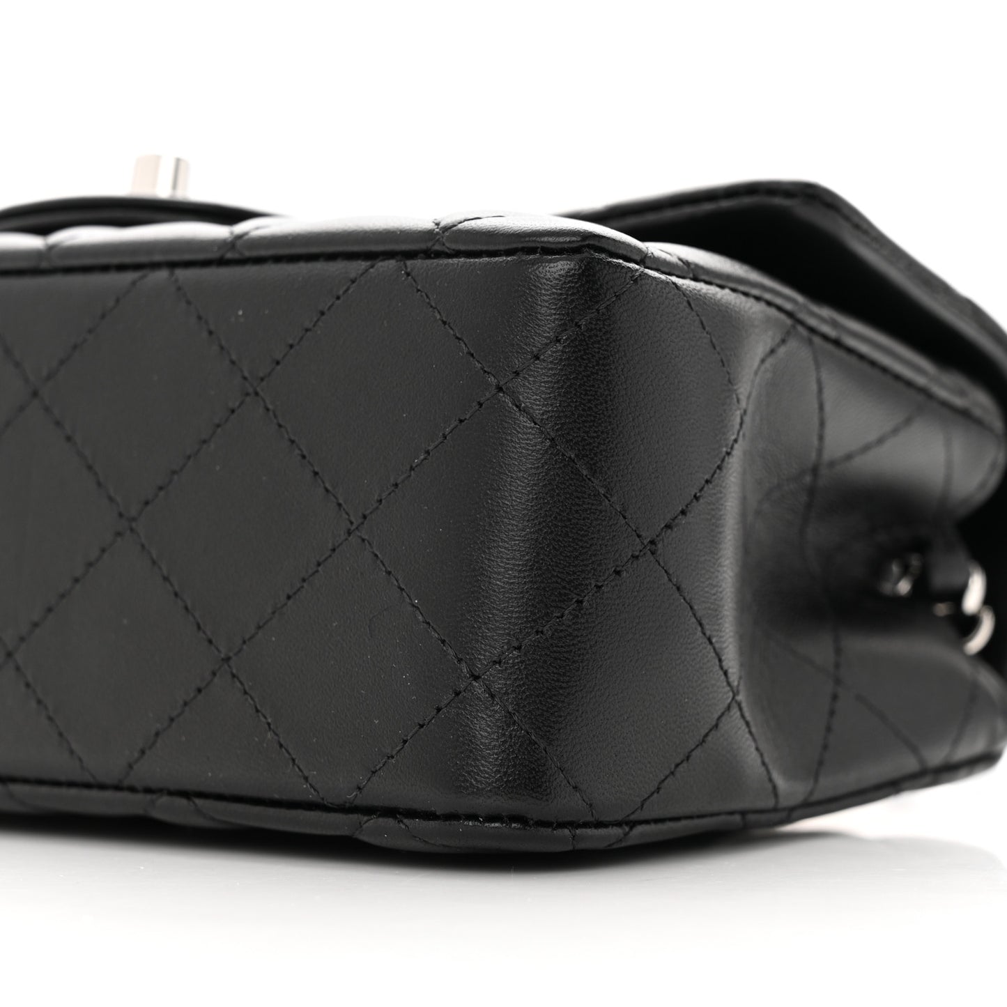 Lambskin Quilted Mini Rectangular Flap Black
