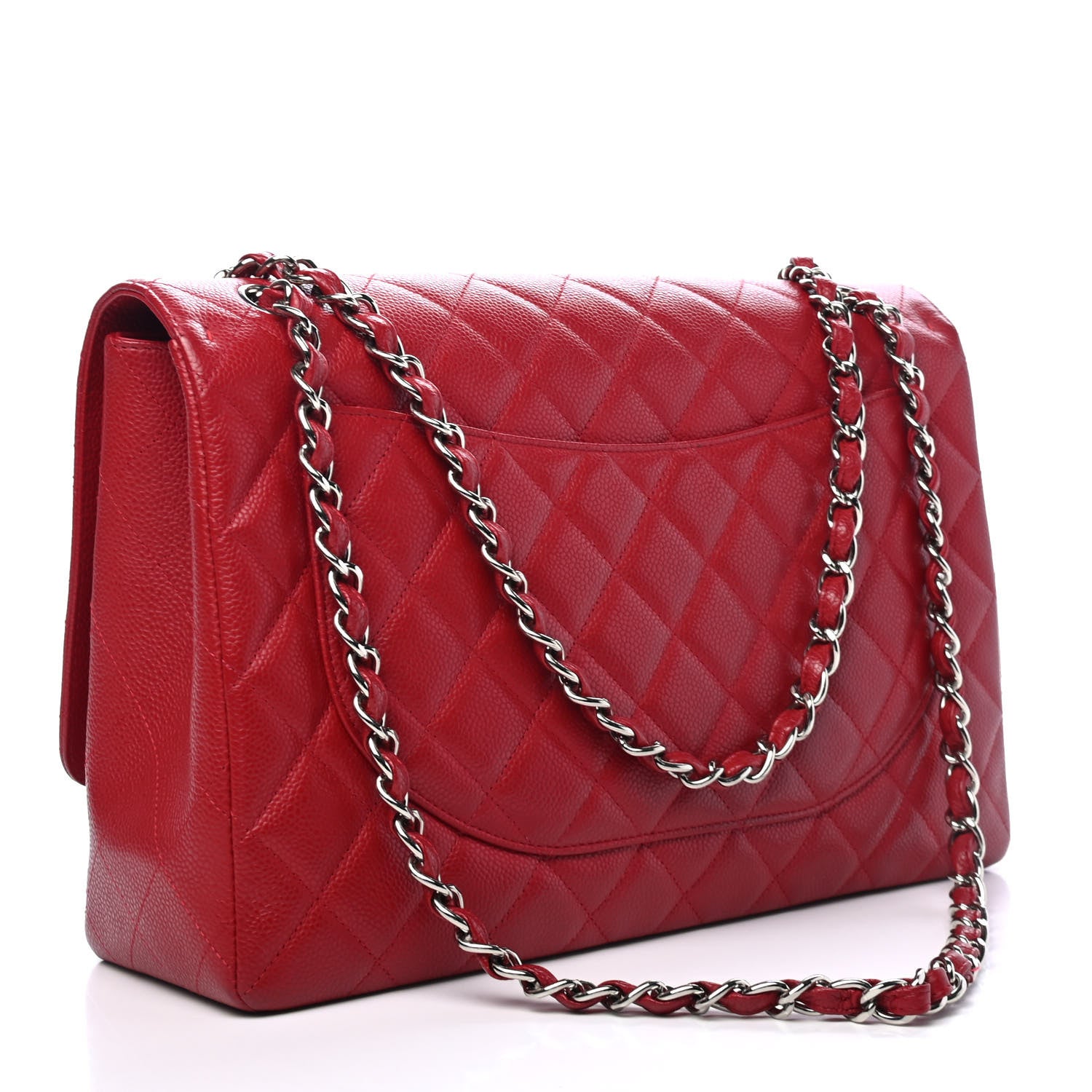 Chanel Caviar Quilted Maxi Single Flap Red 2 of 4