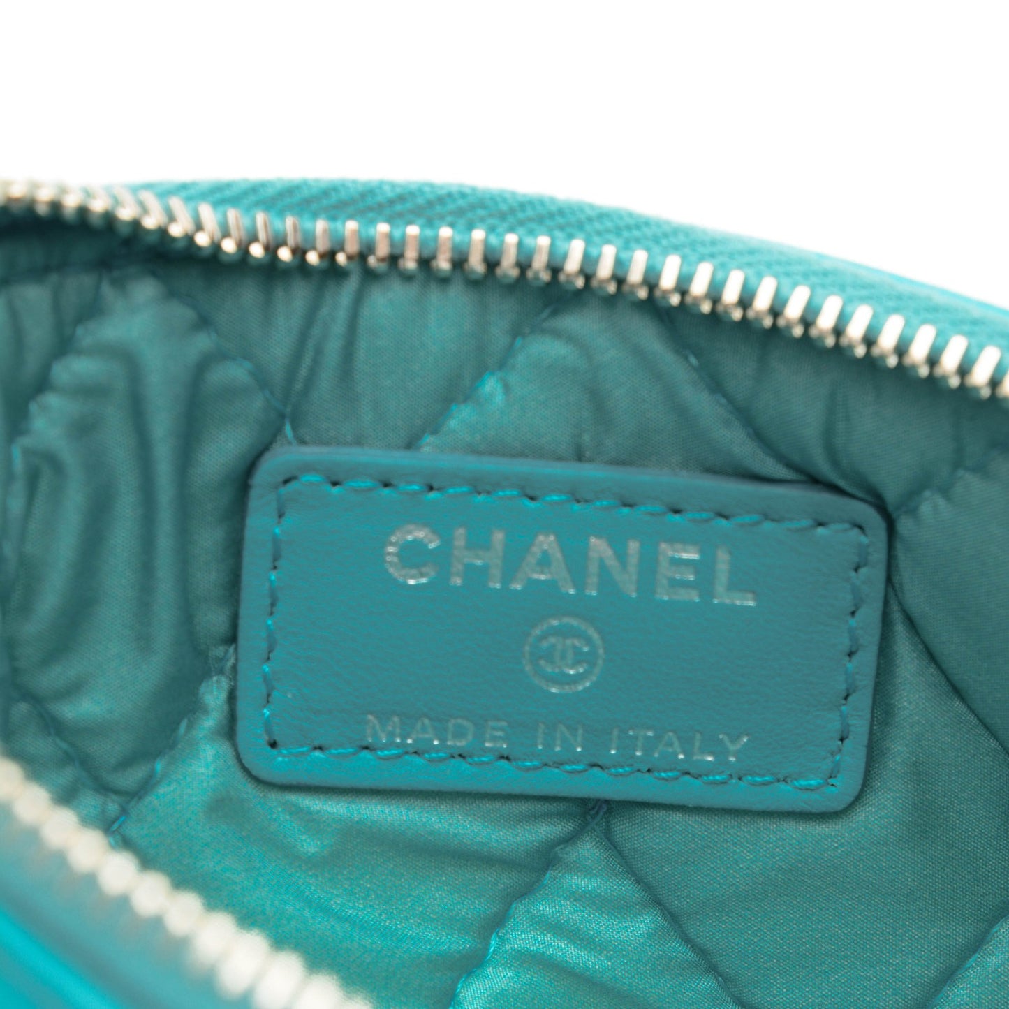 Lambskin Quilted Coin Purse Case Turquoise