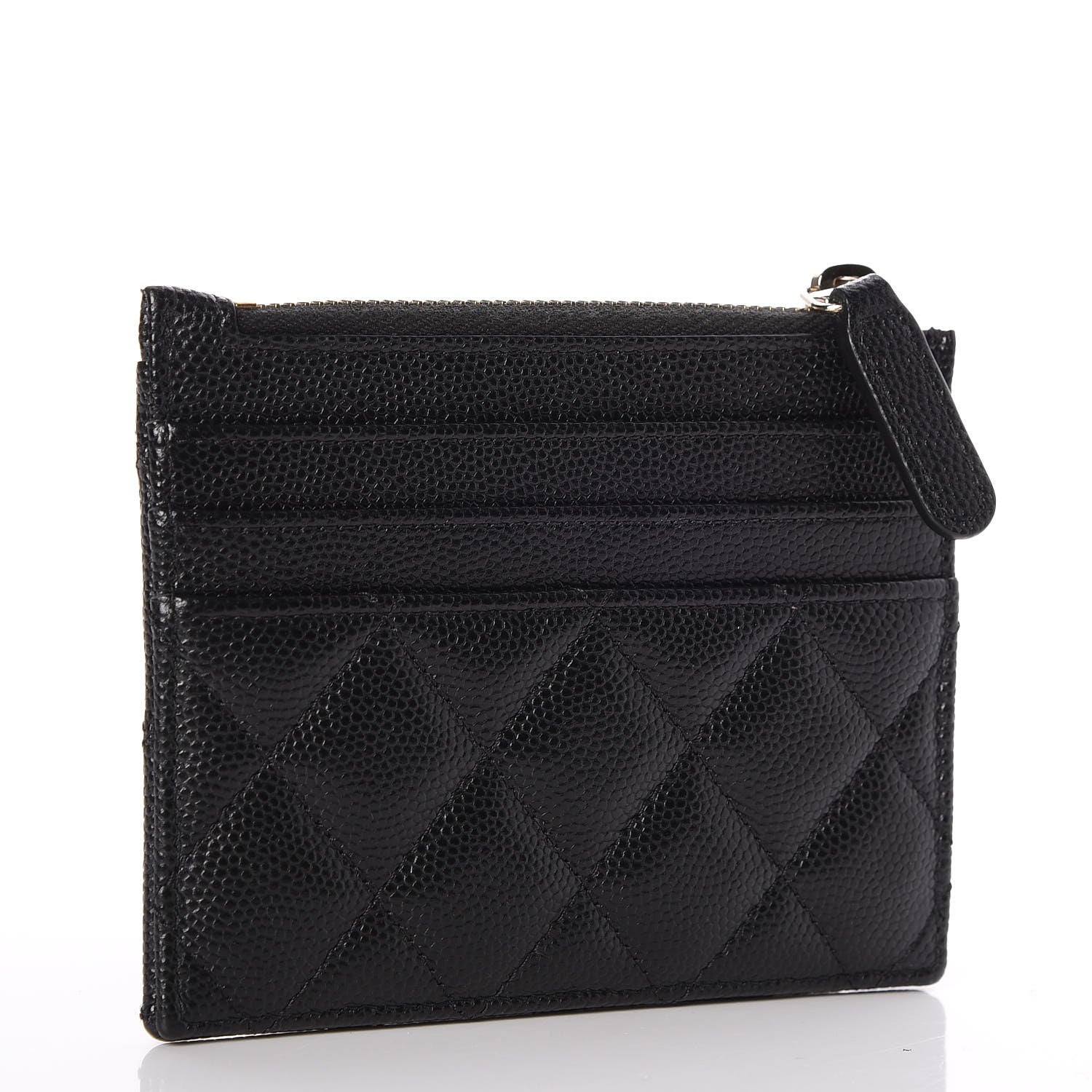 Chanel Caviar Quilted CC Zip Card Holder Black 3 of 8