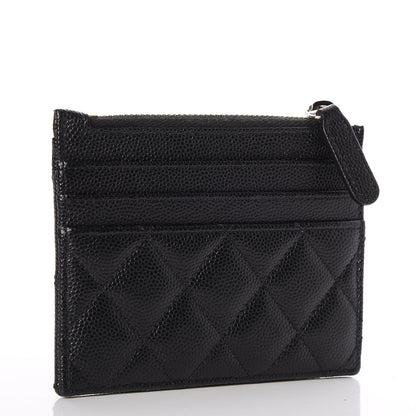 Chanel Caviar Quilted CC Zip Card Holder Black 3 of 8