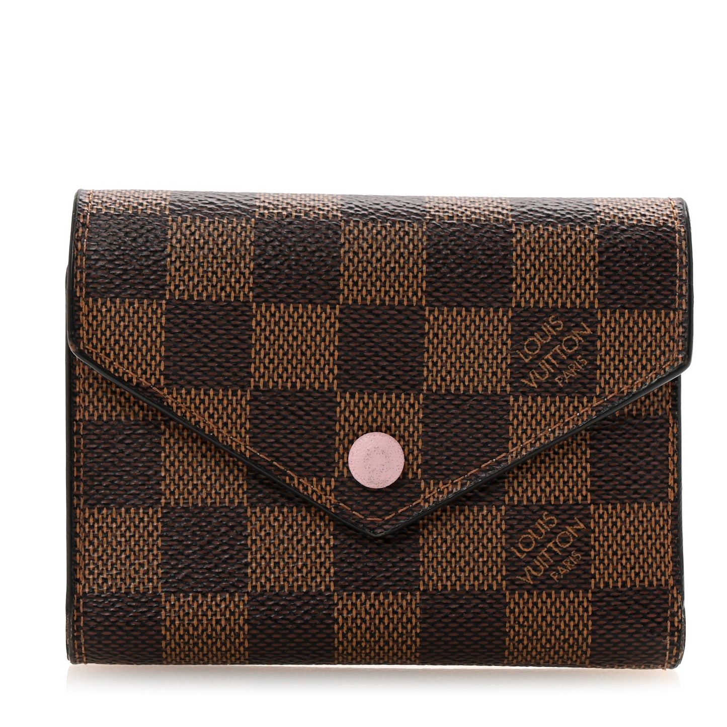 Damier Ebene Victorine Wallet Rose Ballerine