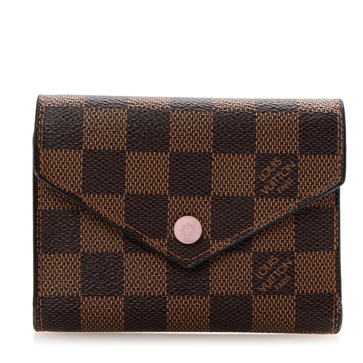 Louis Vuitton Damier Ebene Victorine Wallet Rose Ballerine 1 of 7