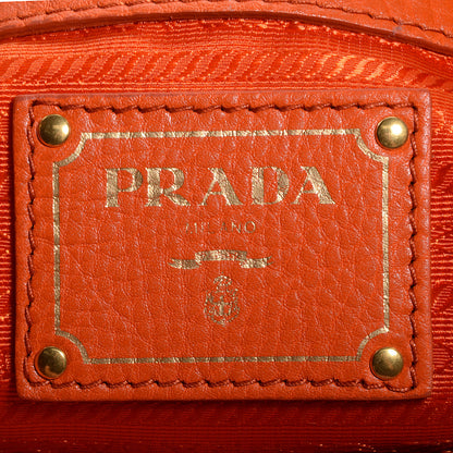 Prada Vitello Daino Leather Large Hobo Papaya 6 of 11