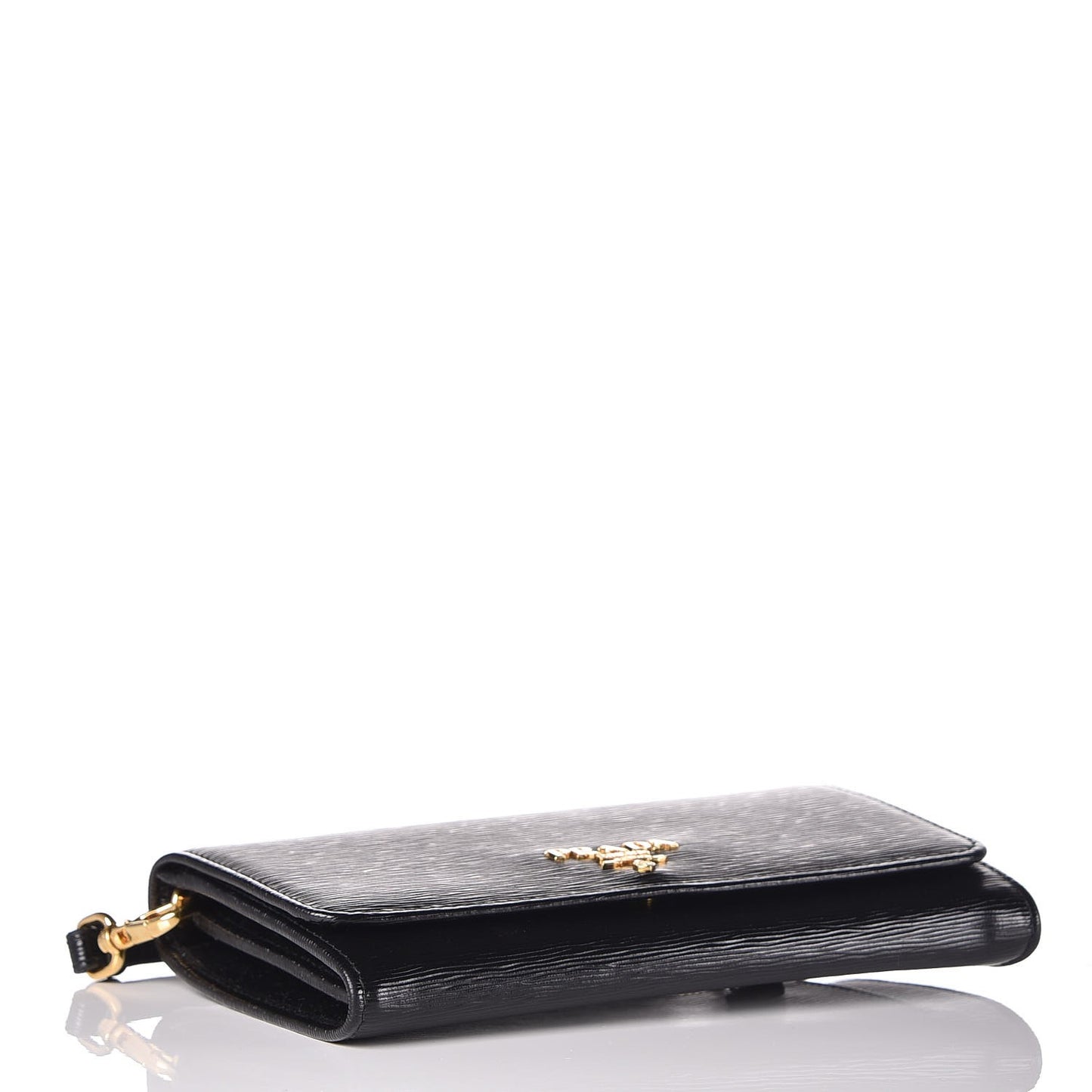Vitello Move Continental Wristlet Wallet Black