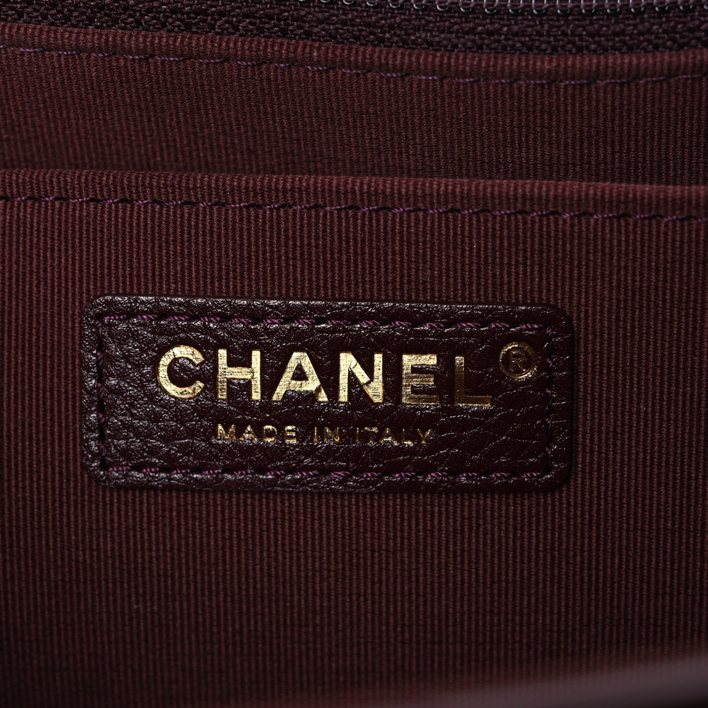 Grained Calfskin Quilted XXL Travel Flap Bag Burgundy