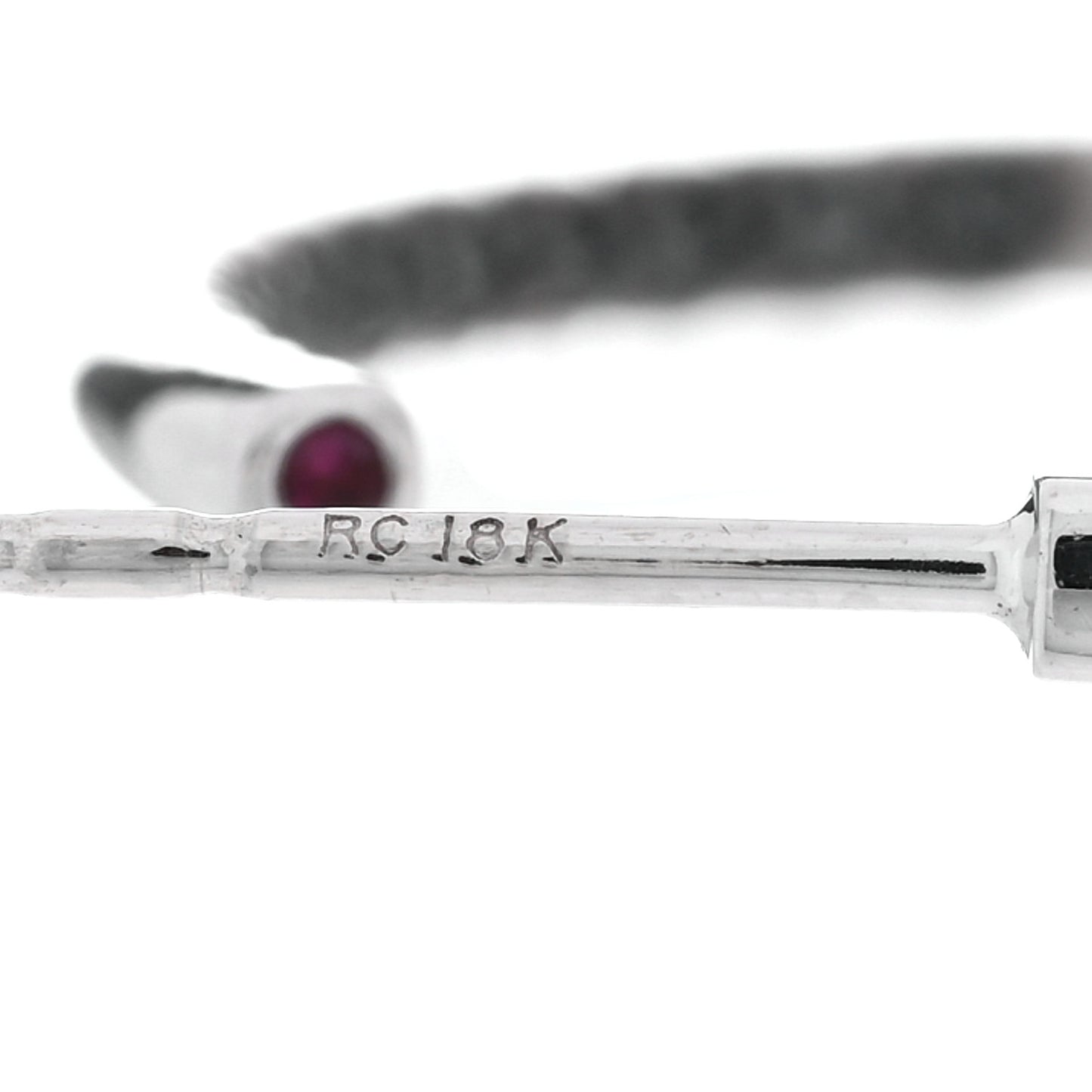 18K White Gold Black Diamond Inside Outside Hoop Earrings