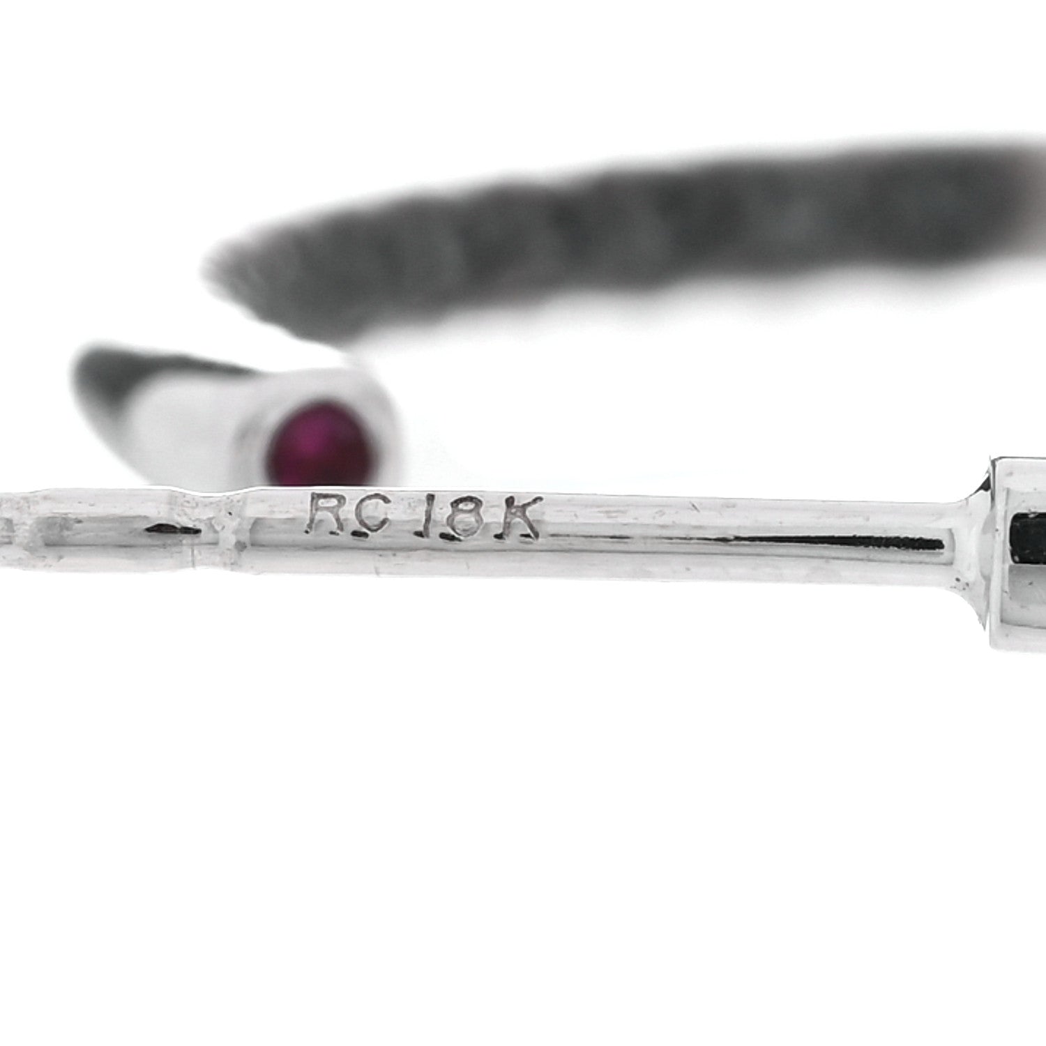 Roberto Coin 18K White Gold Black Diamond Inside Outside Hoop Earrings 4 of 5