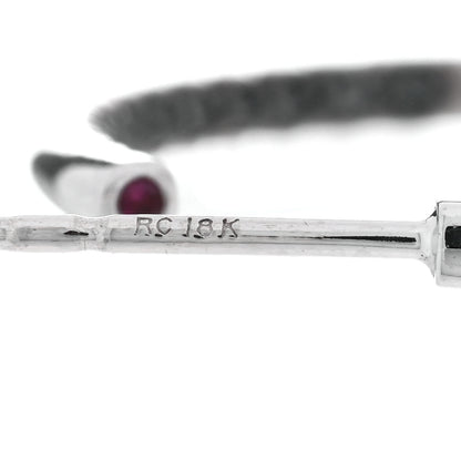 Roberto Coin 18K White Gold Black Diamond Inside Outside Hoop Earrings 4 of 5