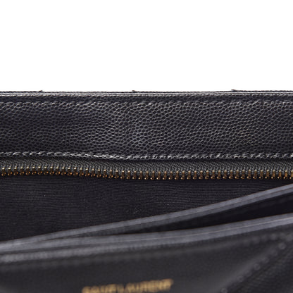 Saint Laurent Grain De Poudre Matelasse Chevron Small Tribeca Shopping Bag Black 10 of 12