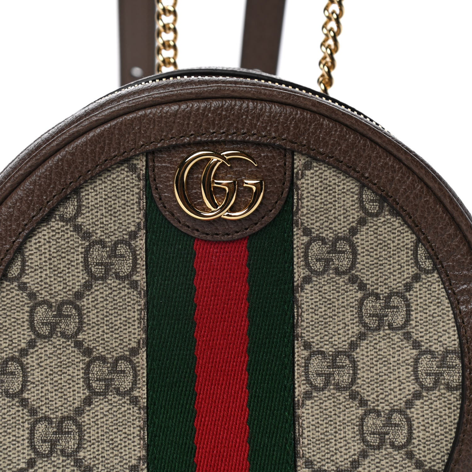 Gucci GG Supreme Monogram Web Mini Ophidia Round Backpack Brown 6 of 8