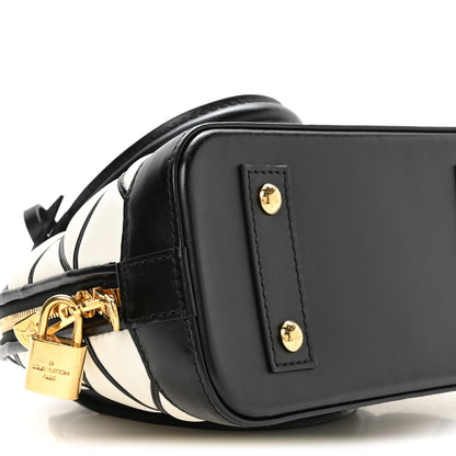 Louis Vuitton Lambskin Malletage Alma BB Black White 8 of 10