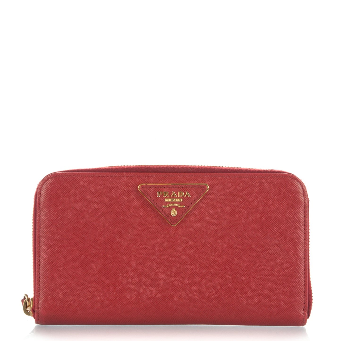 Saffiano Triangle Zip Around Wallet Fuoco