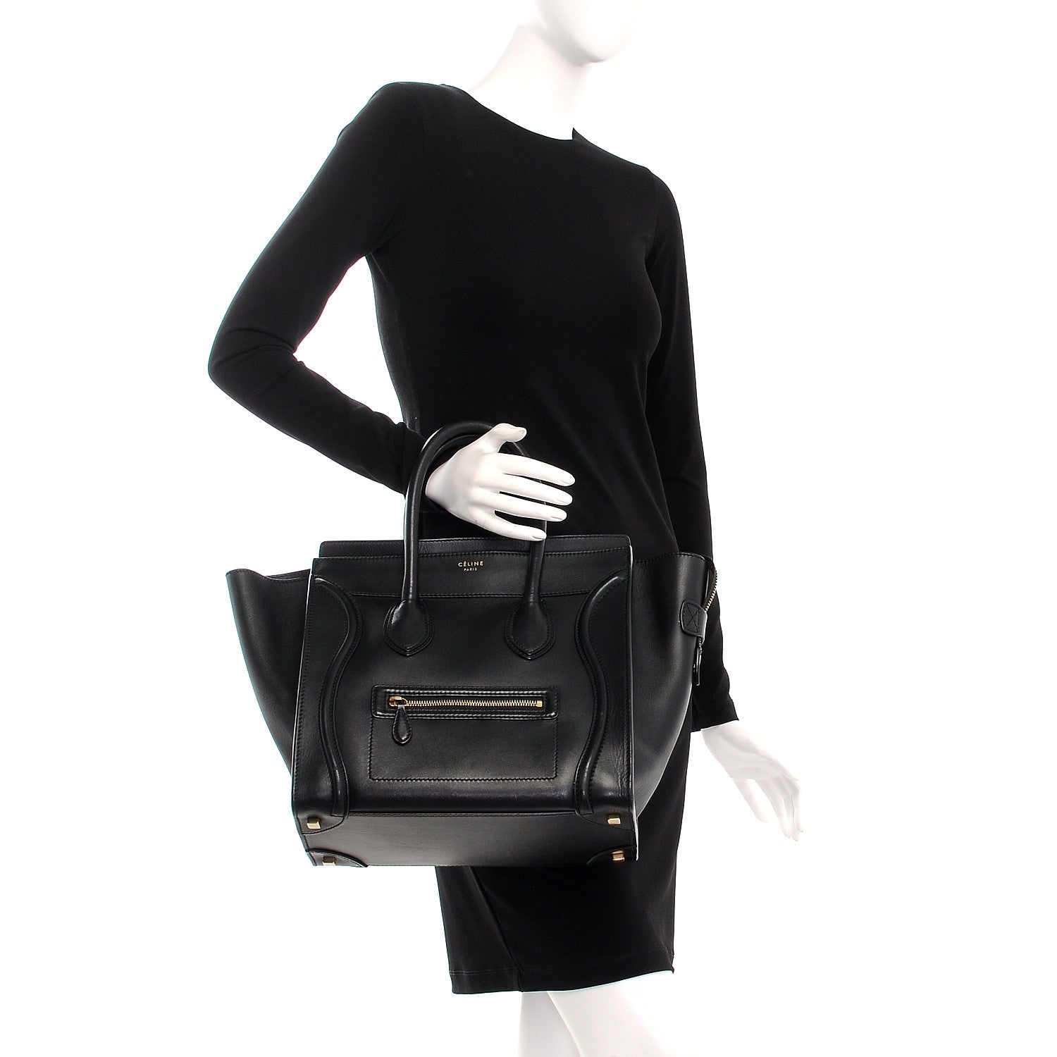 Celine Smooth Calfskin Mini Luggage Black 2 of 14
