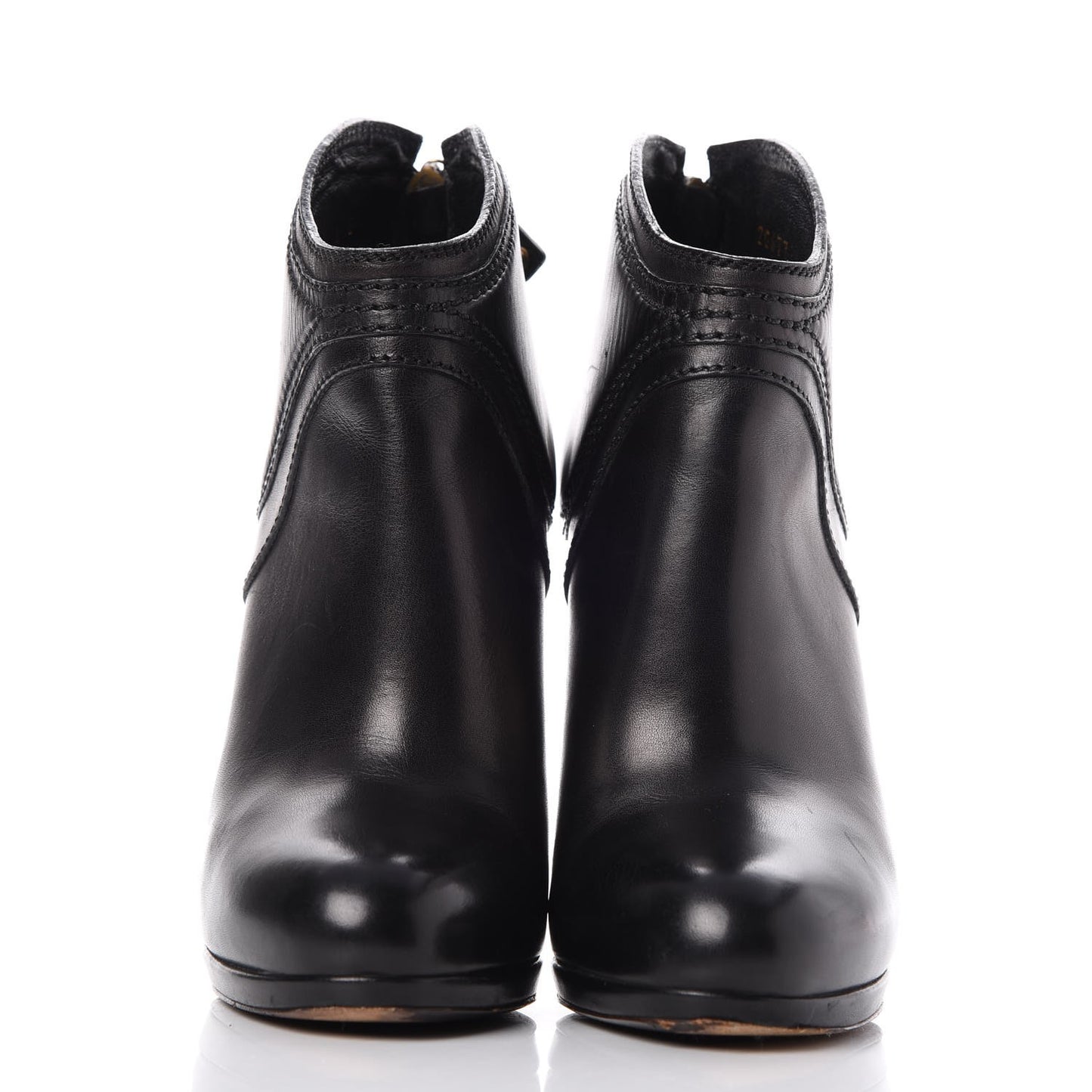 Calfskin Diane Ankle Zip Boot 4.5 Nero Black