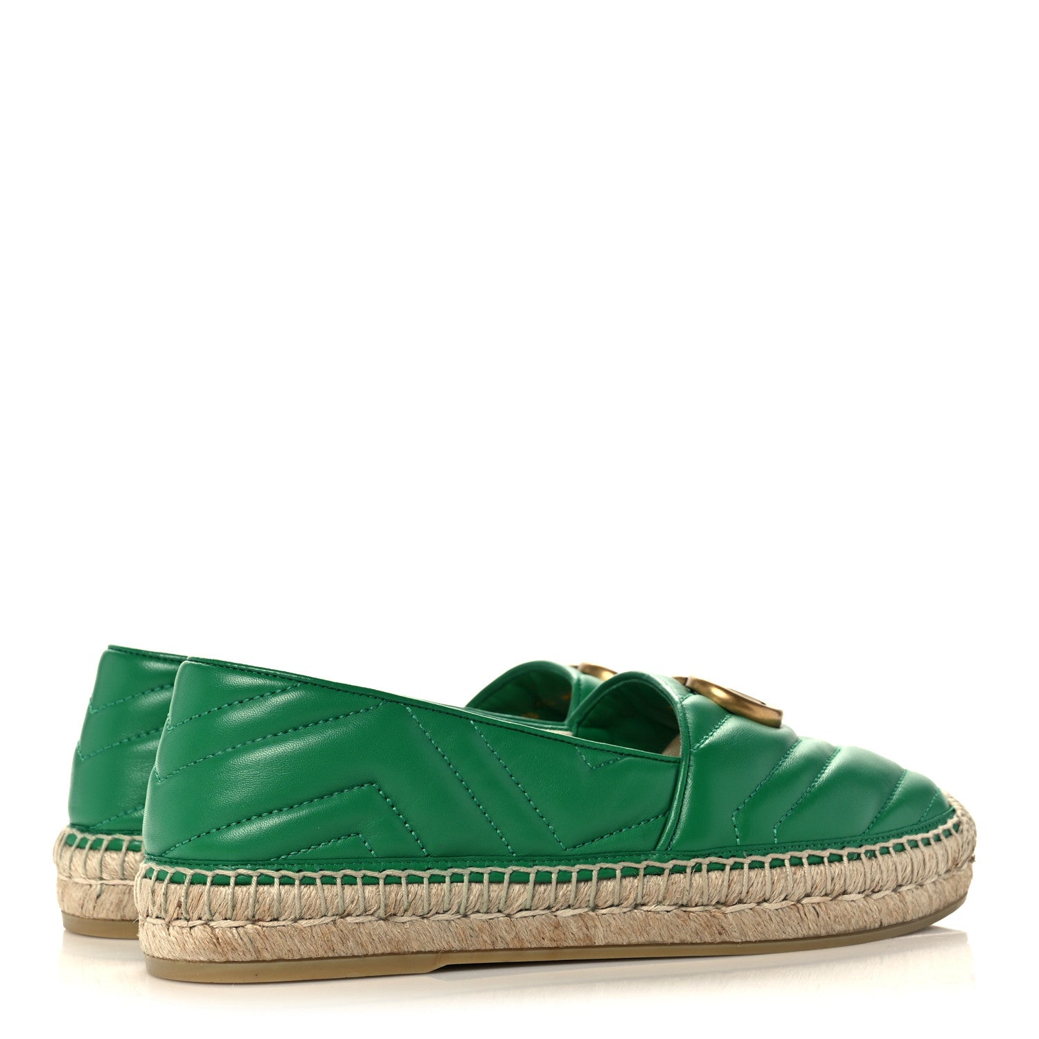 Gucci Nappa Matelasse GG Marmont Espadrilles 38 New Shamrock 4 of 8