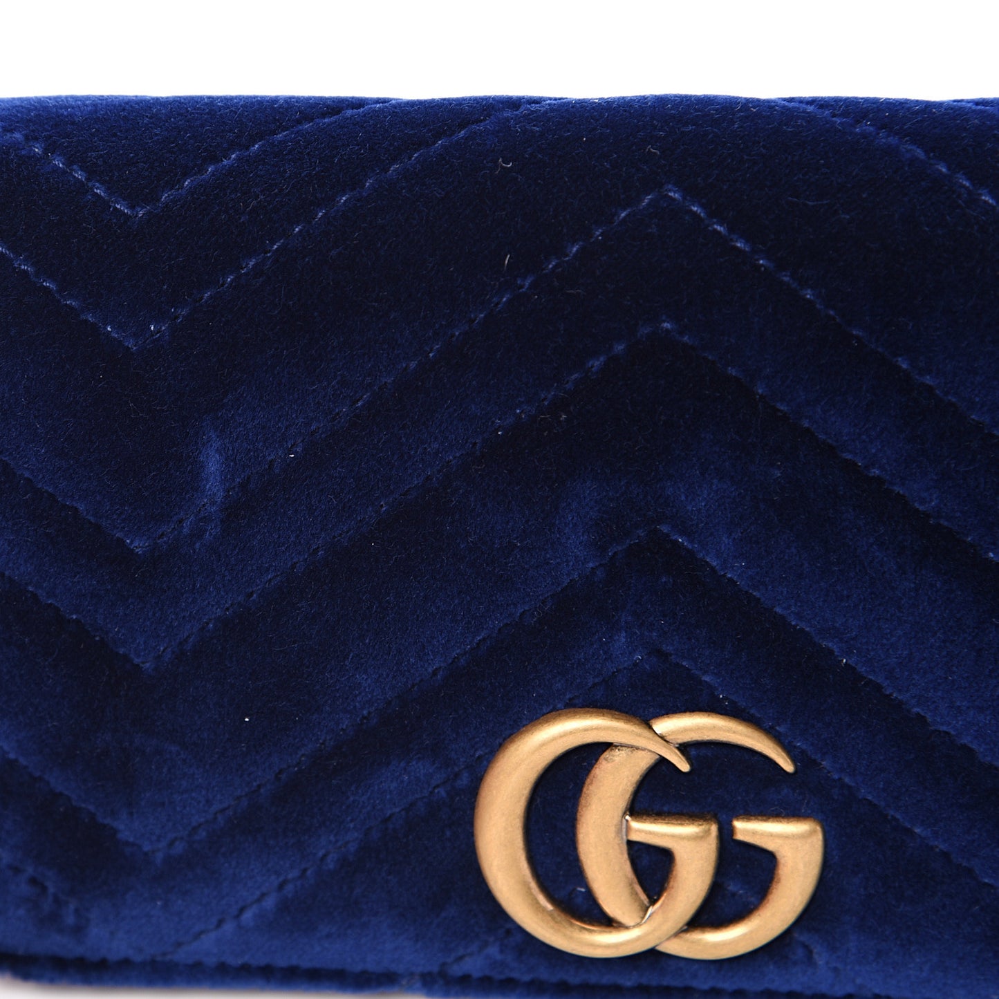Velvet Matelasse GG Marmont Mini Bag Cobalt Blue