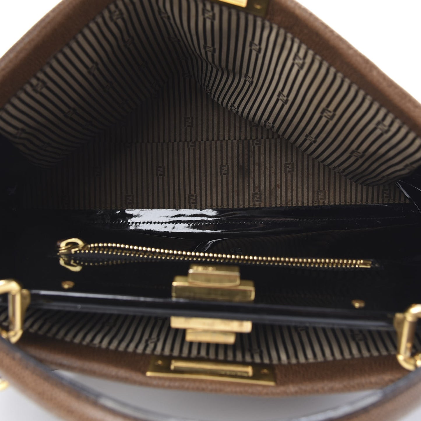 Patent Large Peekaboo Iconic Satchel Brown