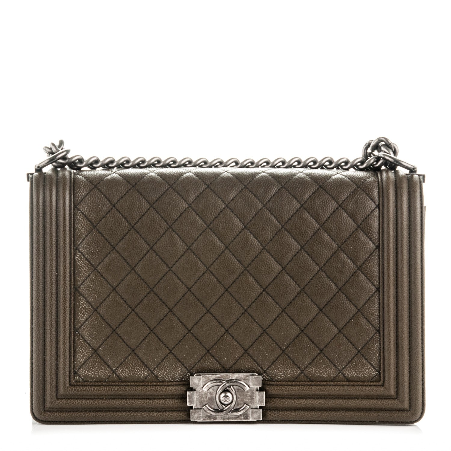 Chanel Caviar Quilted New Medium Boy Flap Khaki 1 of 11